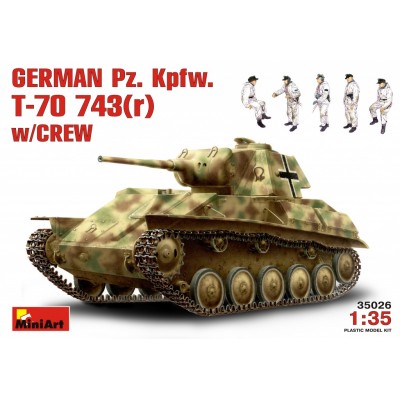 GERMAN Pz. Kpfw. T-70 743(r) w/CREW - 1/35 SCALE - MINIART